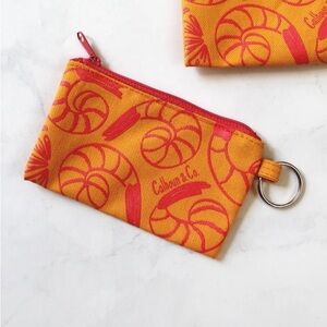 NWT Shrimp cocktail print canvas coin pouch